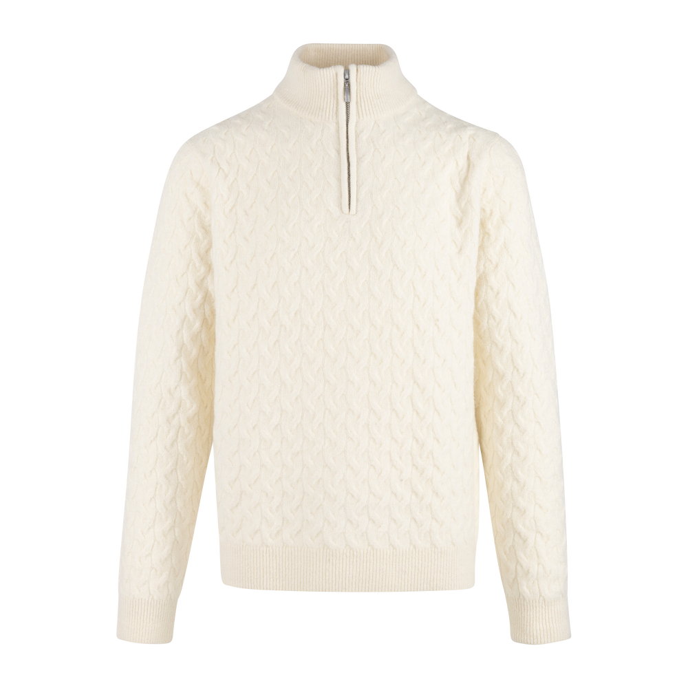 Urban Pioneers Male Aston Half-zip SWEATER CREAM