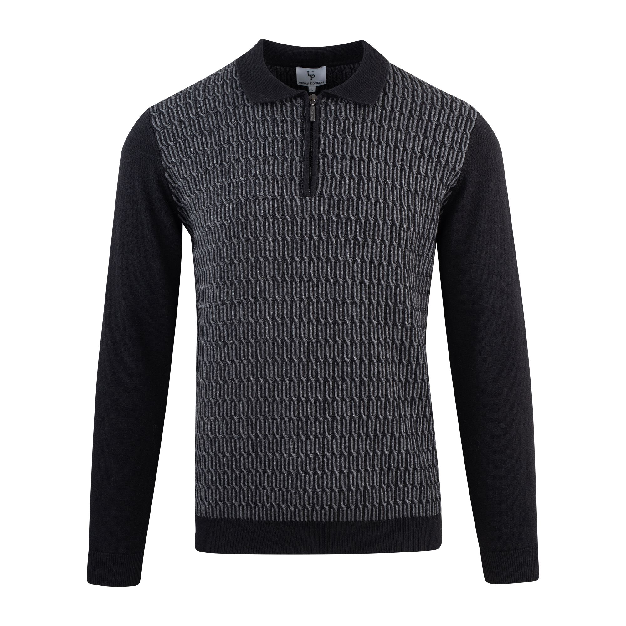 Urban Pioneers Male Balin Half-zip SWEATER BLACK