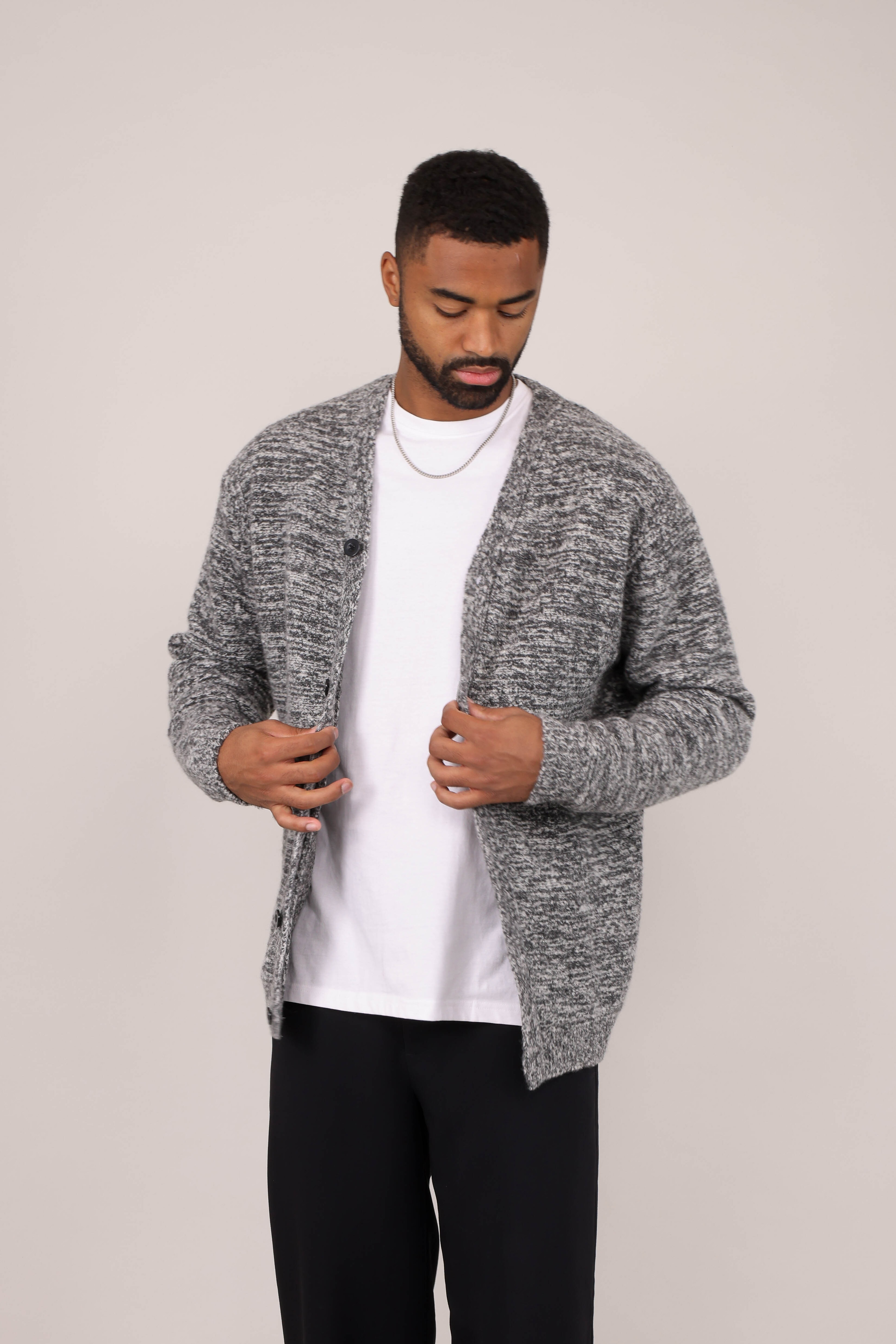 Urban Pioneers Male Benne Cardigan CARDIGAN GREY MELANGE