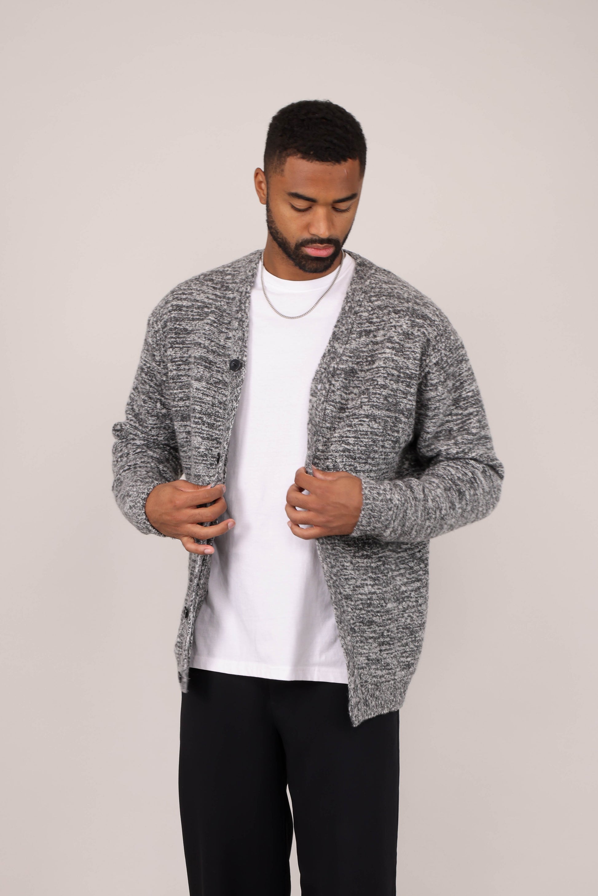 Urban Pioneers Male Benne Cardigan CARDIGAN GREY MELANGE