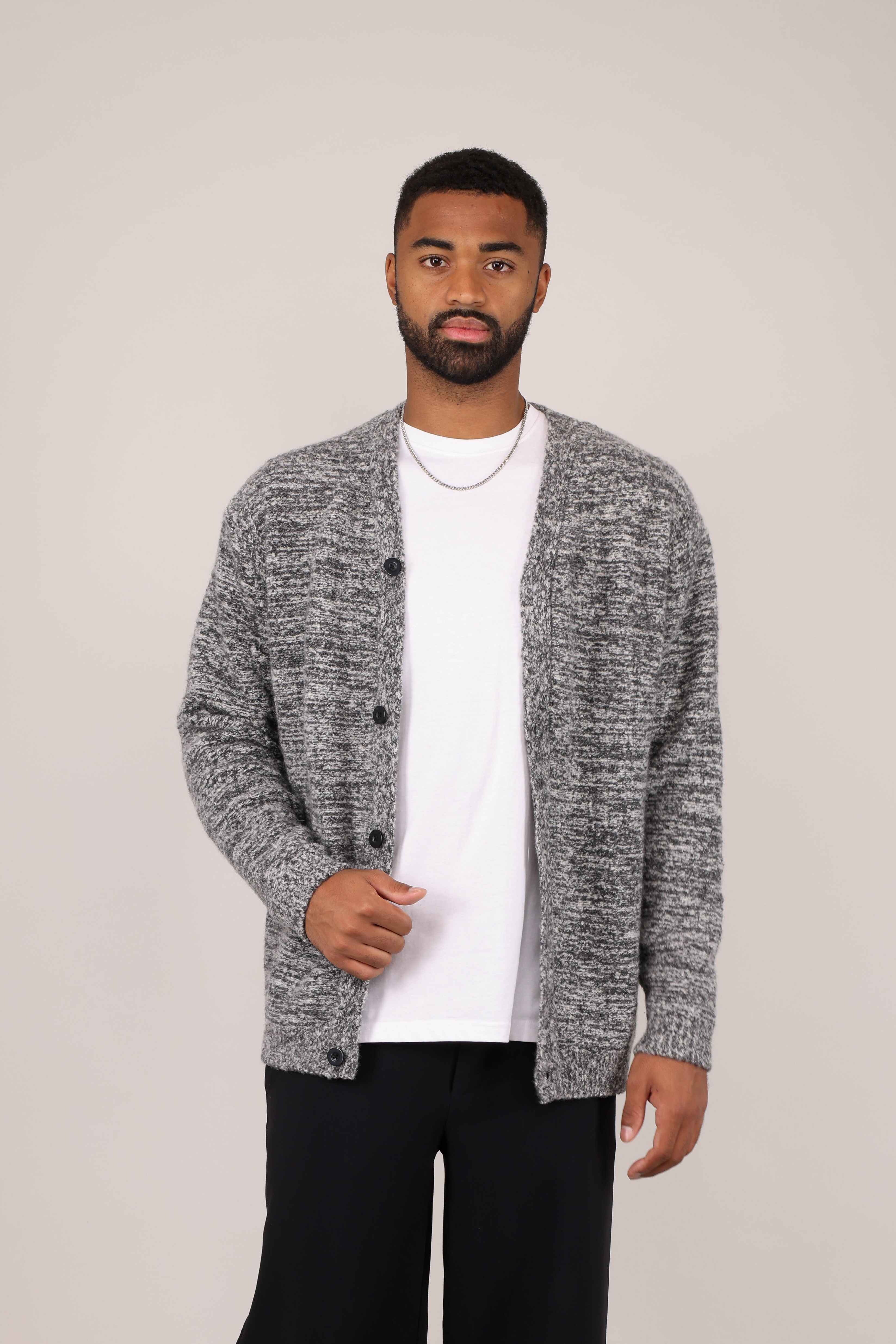 Urban Pioneers Male Benne Cardigan CARDIGAN GREY MELANGE