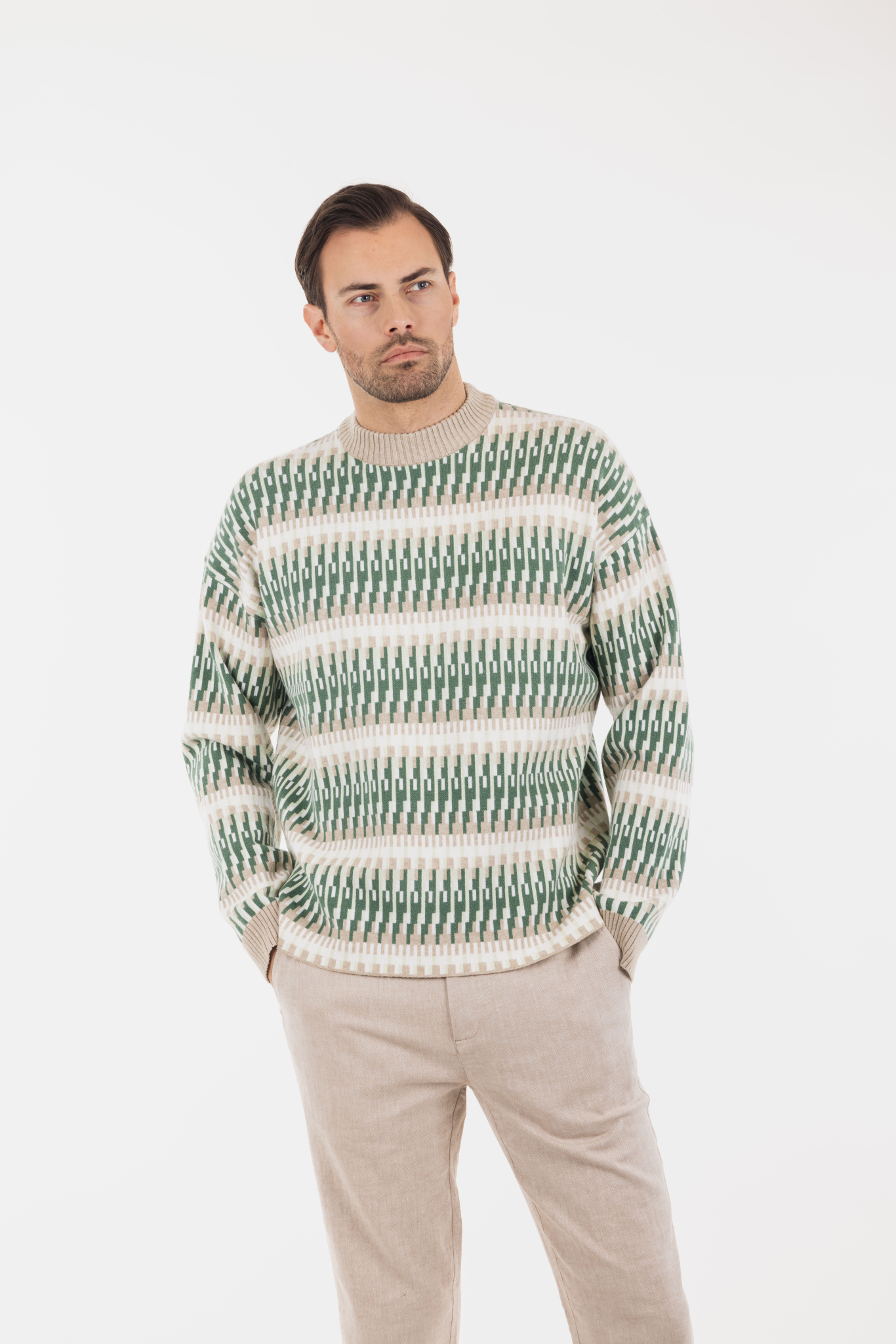 Urban Pioneers Male Dino Sweater SWEATER GREEN MULTI