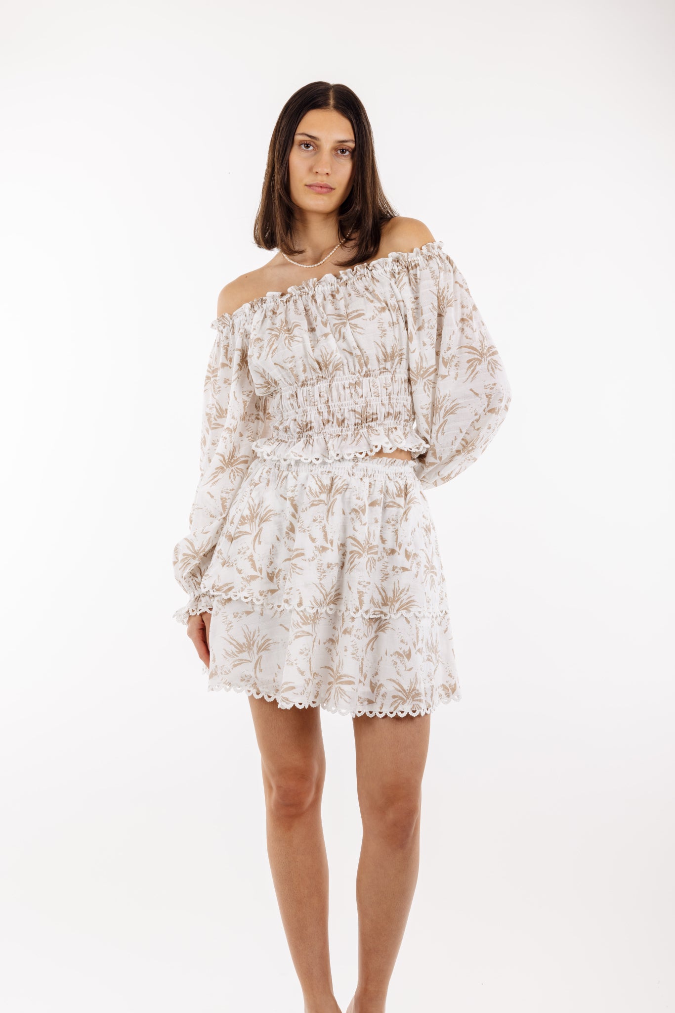 Urban Pioneers Female Gamela Top TOP SAND AOP