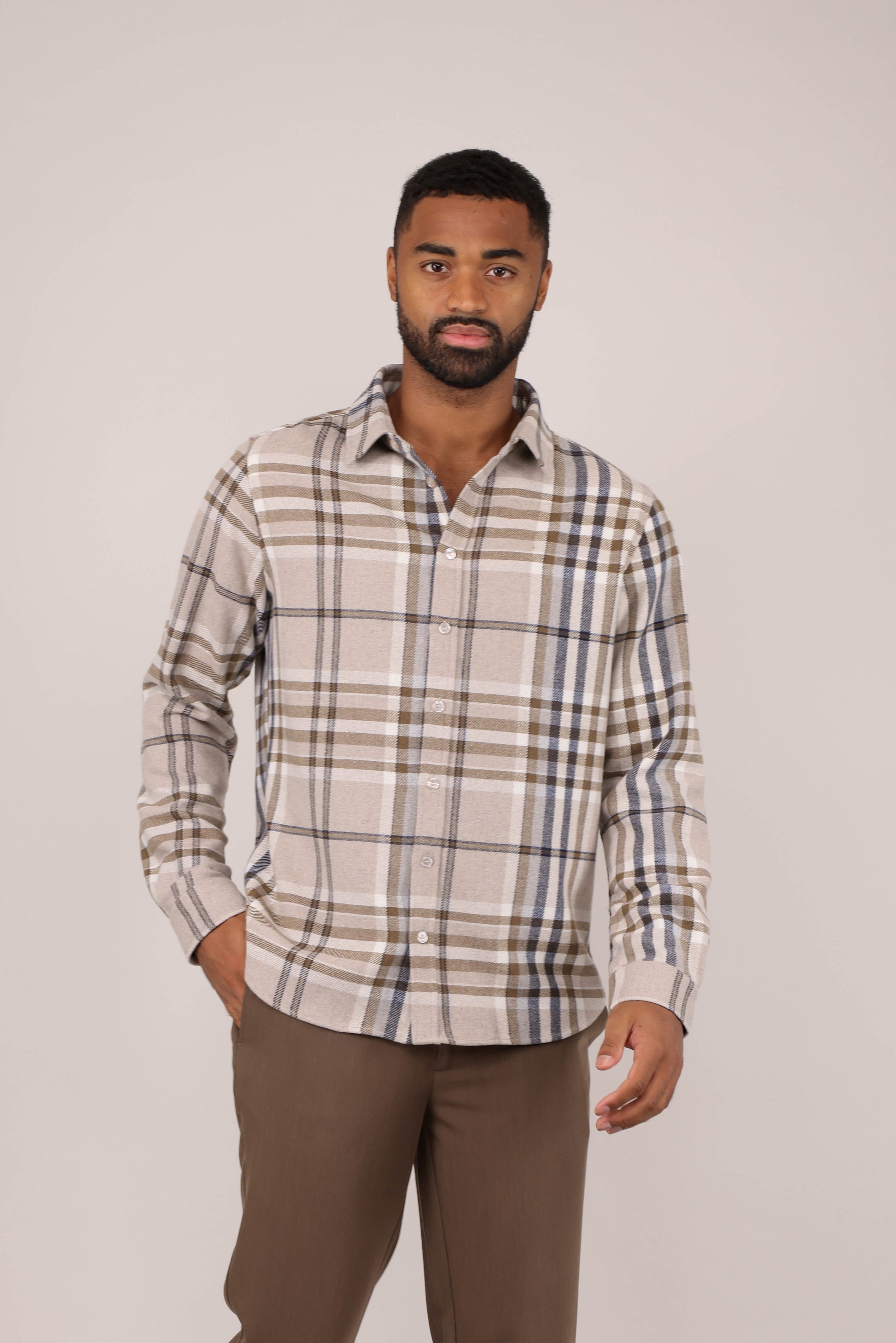 Urban Pioneers Male Made Shirt SHIRT SAND CHECK