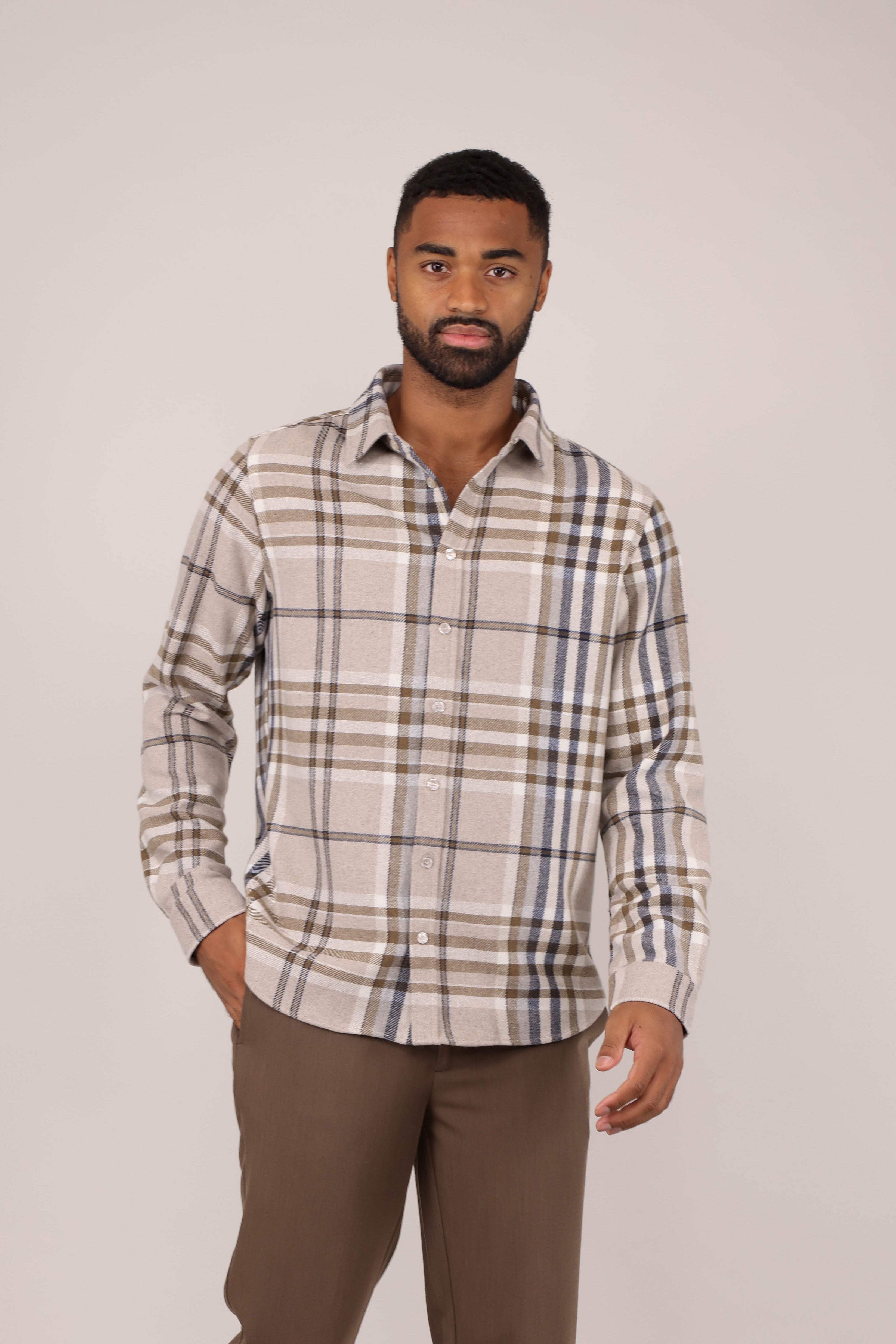 Urban Pioneers Male Made Shirt SHIRT SAND CHECK