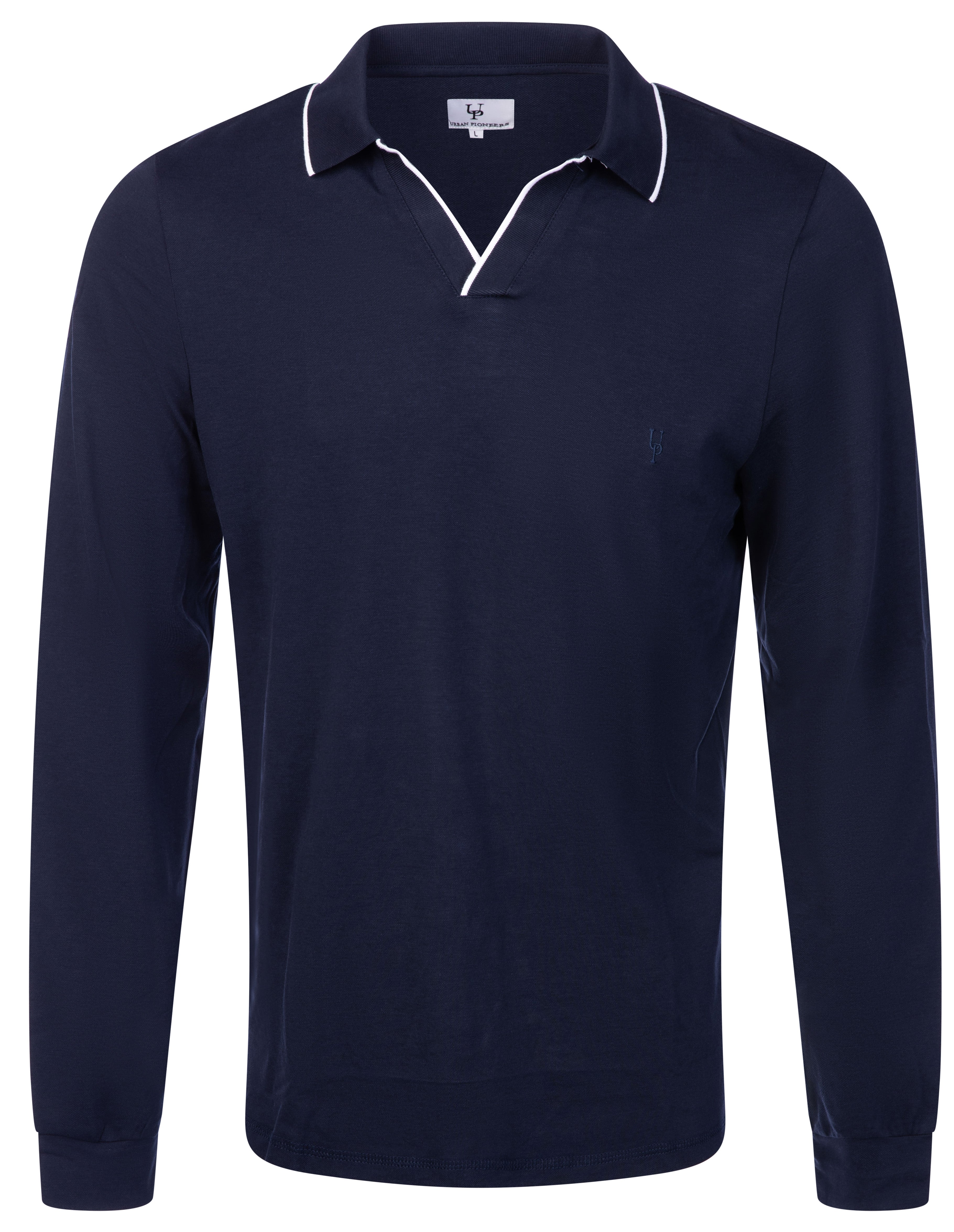 Urban Pioneers Male Oliver LS Pique PIQUE NAVY