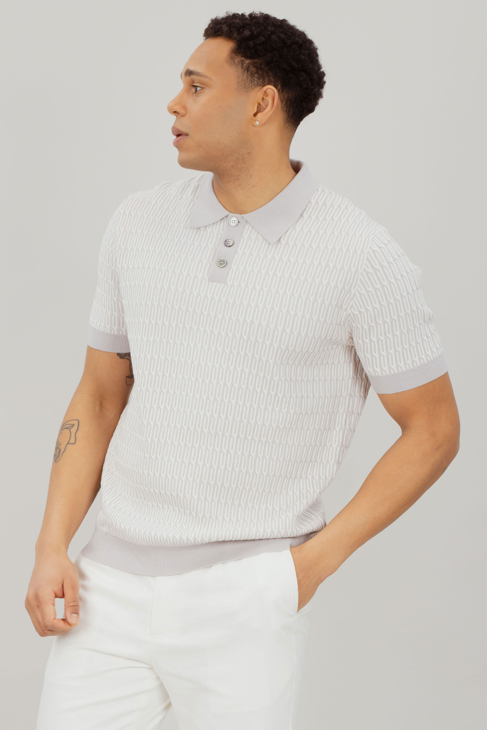 Urban Pioneers Male Santino Pique PIQUE LIGHT GREY