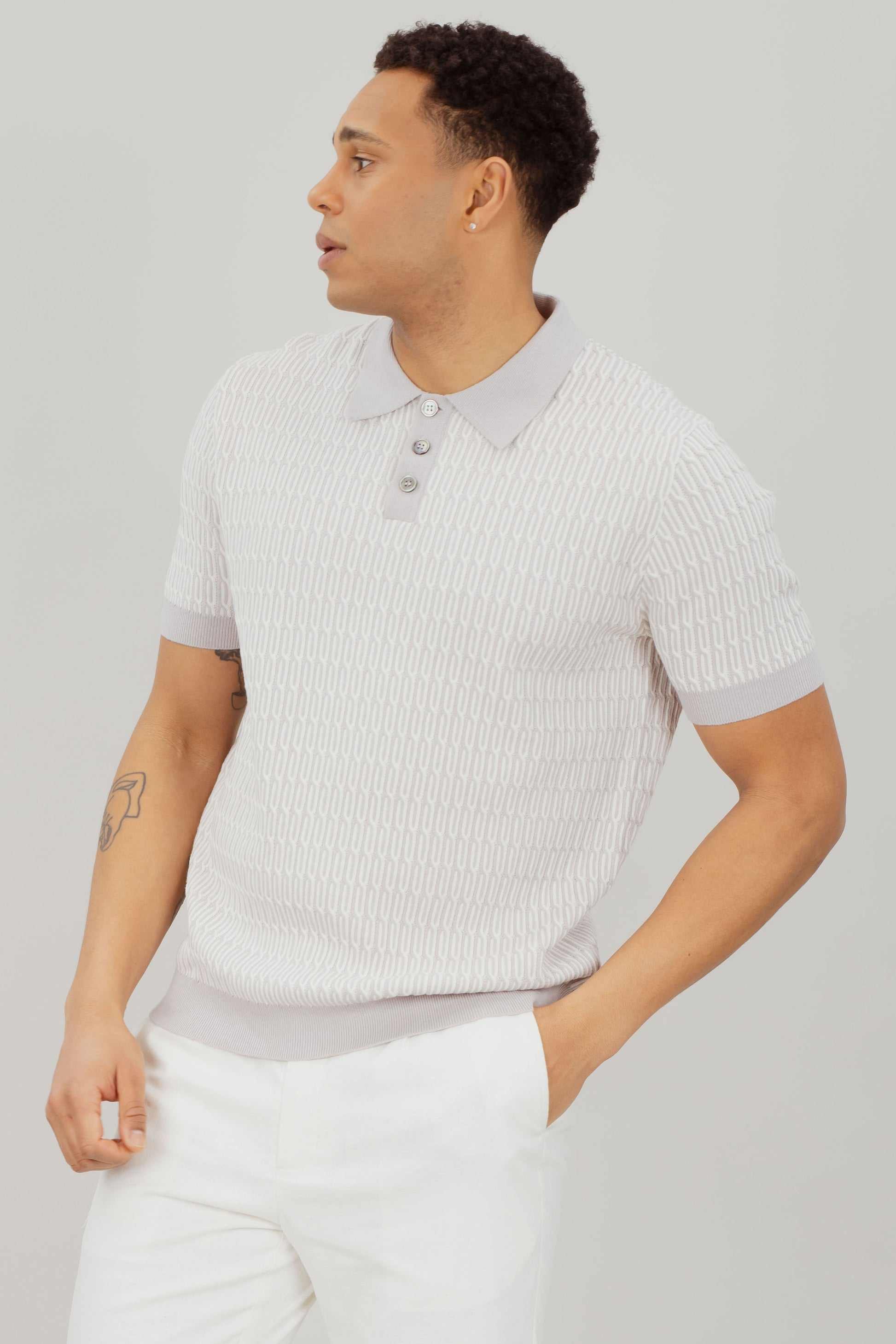 Urban Pioneers Male Santino Pique PIQUE LIGHT GREY