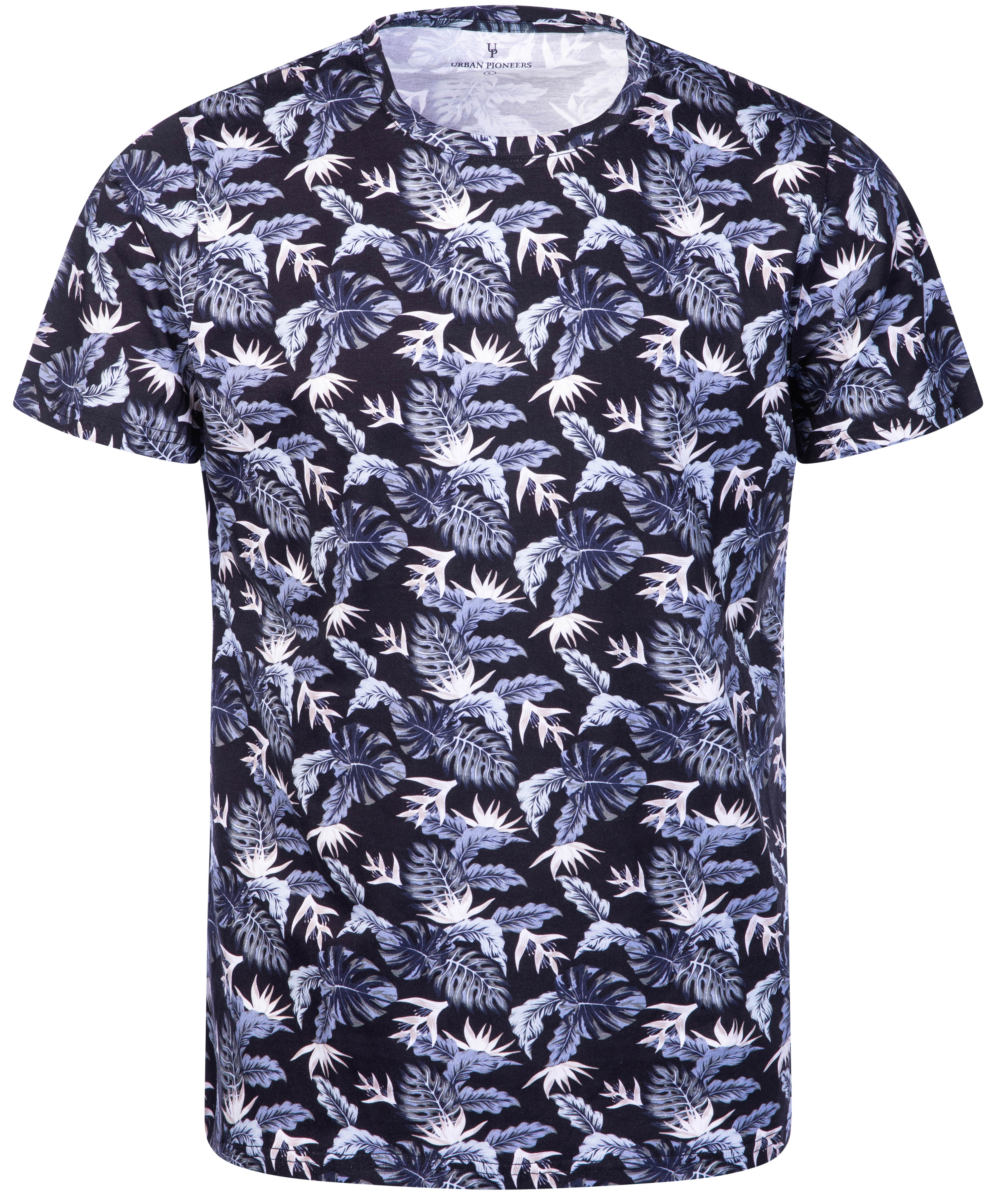 Urban Pioneers Male Tarzan Tee T-SHIRT NAVY JUNGLE AOP