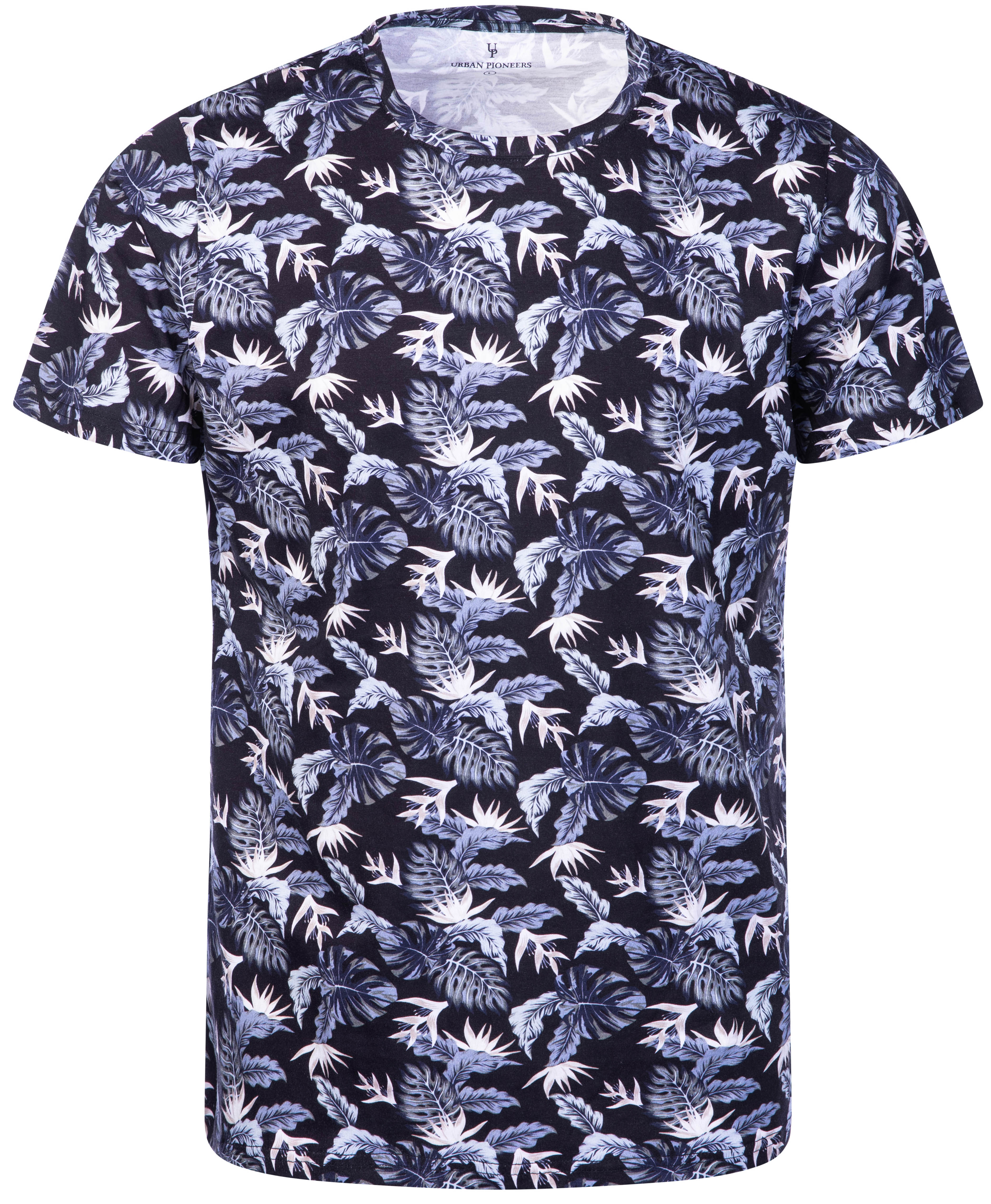 Urban Pioneers Male Tarzan Tee T-SHIRT NAVY JUNGLE AOP