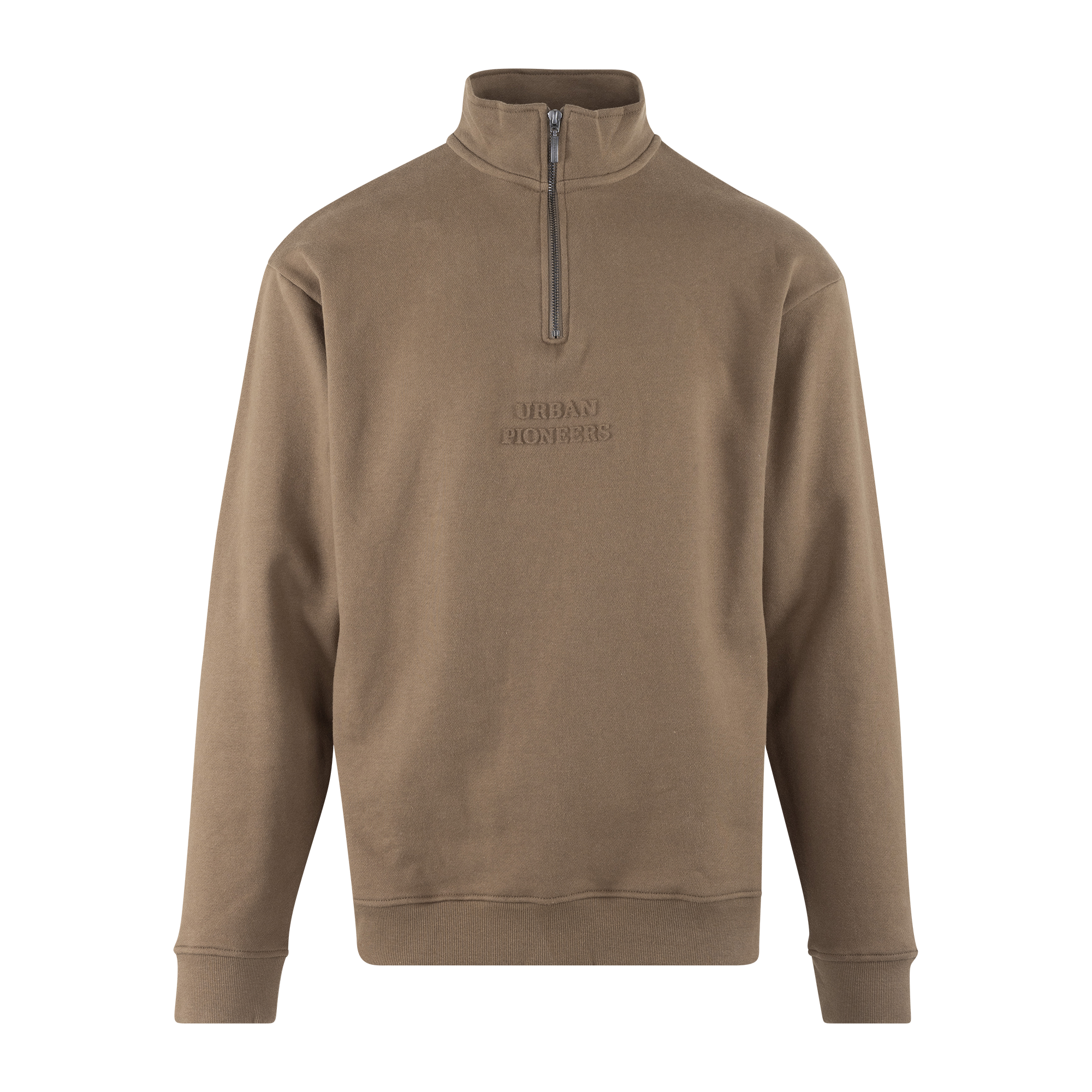 Urban Pioneers Male Thorin Half-zip SWEATER COCOLATE CHIP